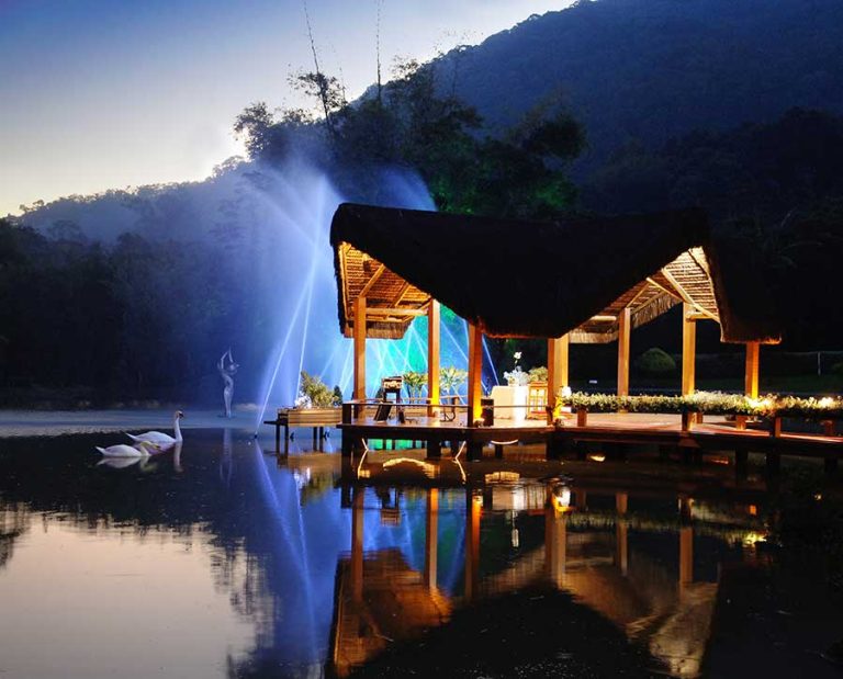 Casamento no lago do Lajedo 3 com cisnes brancos