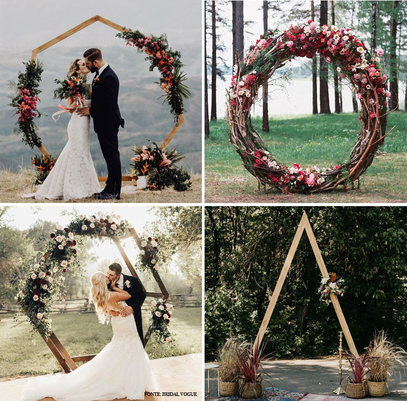 tendencia em decoração de casamento 2019 arcos